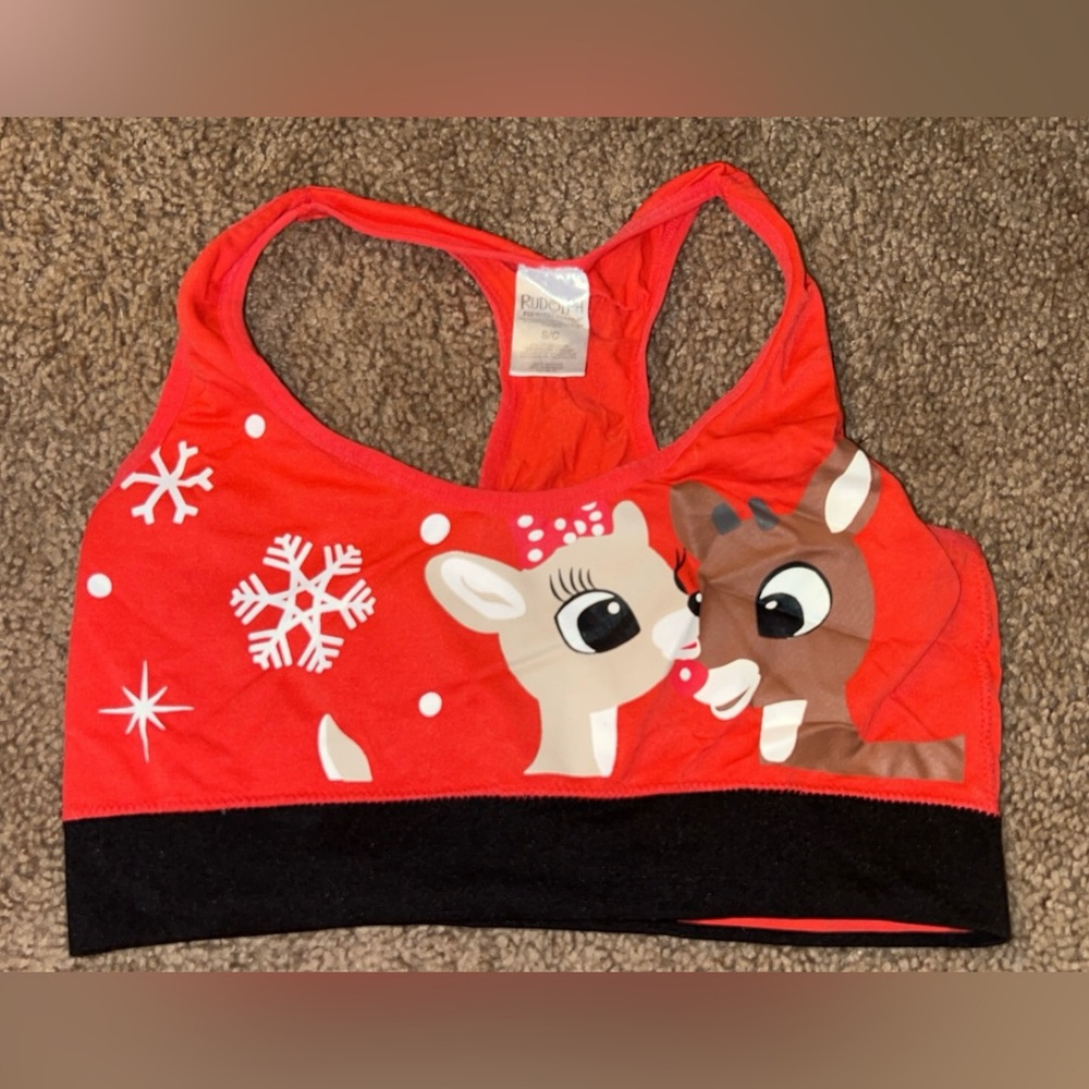 RUDOLPH THE RED NOSE REINDEER Padless Women’s Bra SMALL